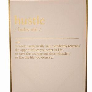 At Home Hustle Definition Framed Canvas Wall Decor
